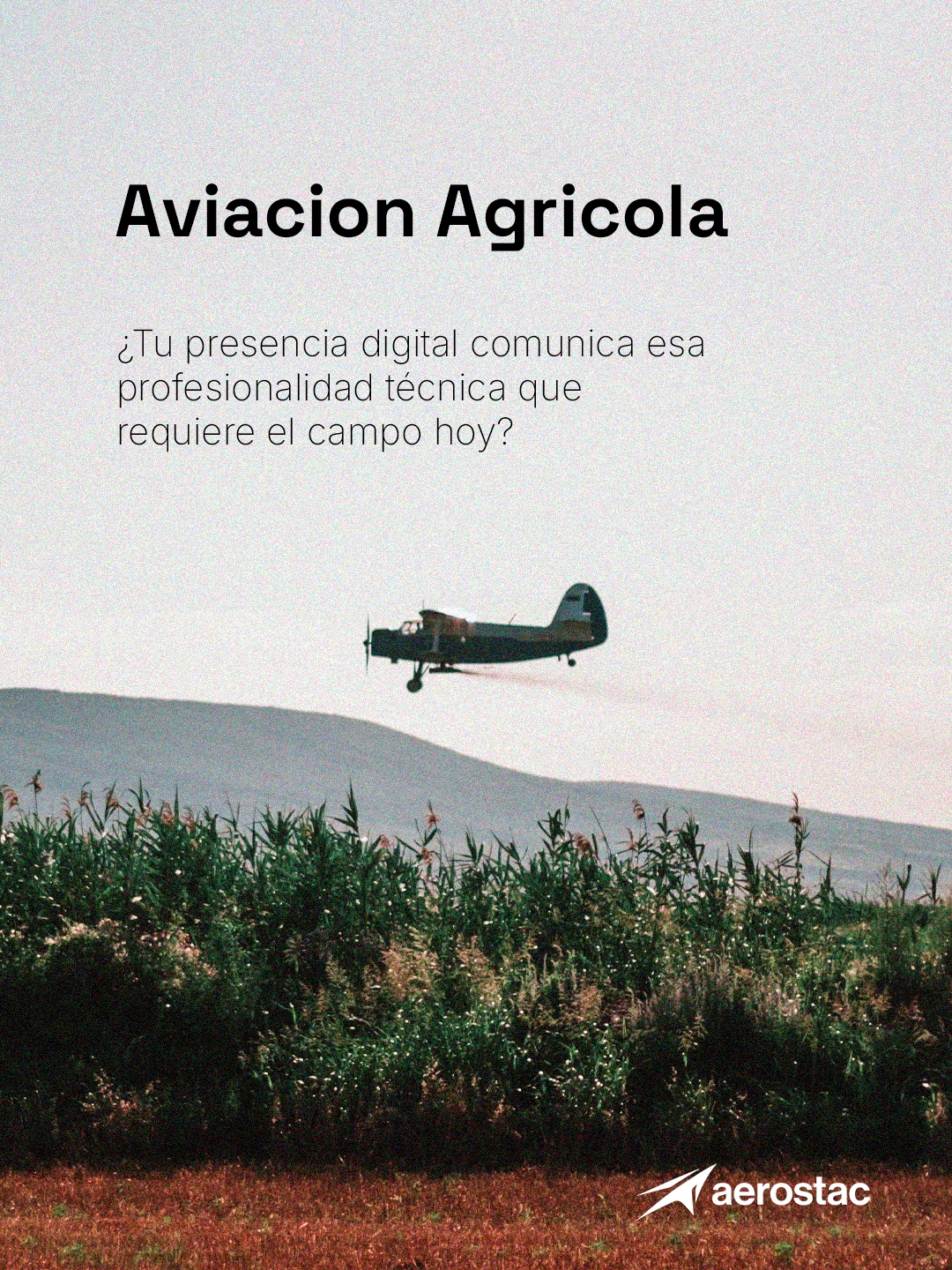 Agricultural aircraft over a crop — marketing for agricultural aviation